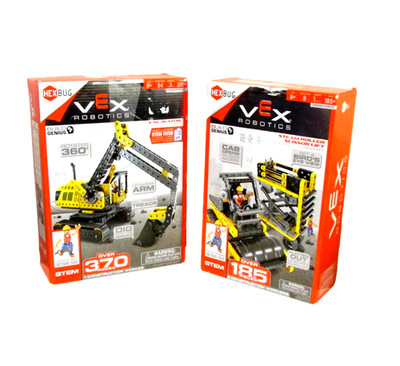 Lot Of 2 Hexbug Vex Robotics Excavator Steam Roller Scissor Lift Sealed Stem