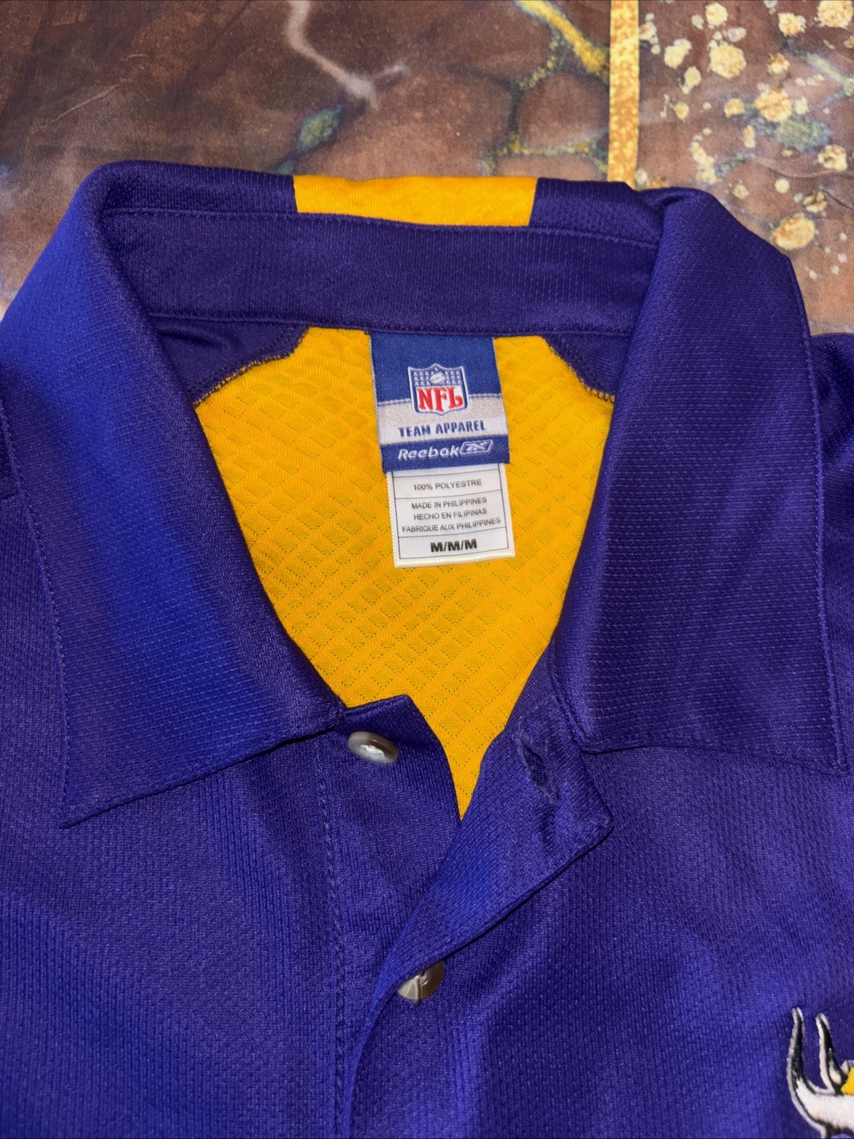 Vintage Minnesota Vikings Reebok Dry-Fit Golf Polo Shirt Size Medium thumbnail 6