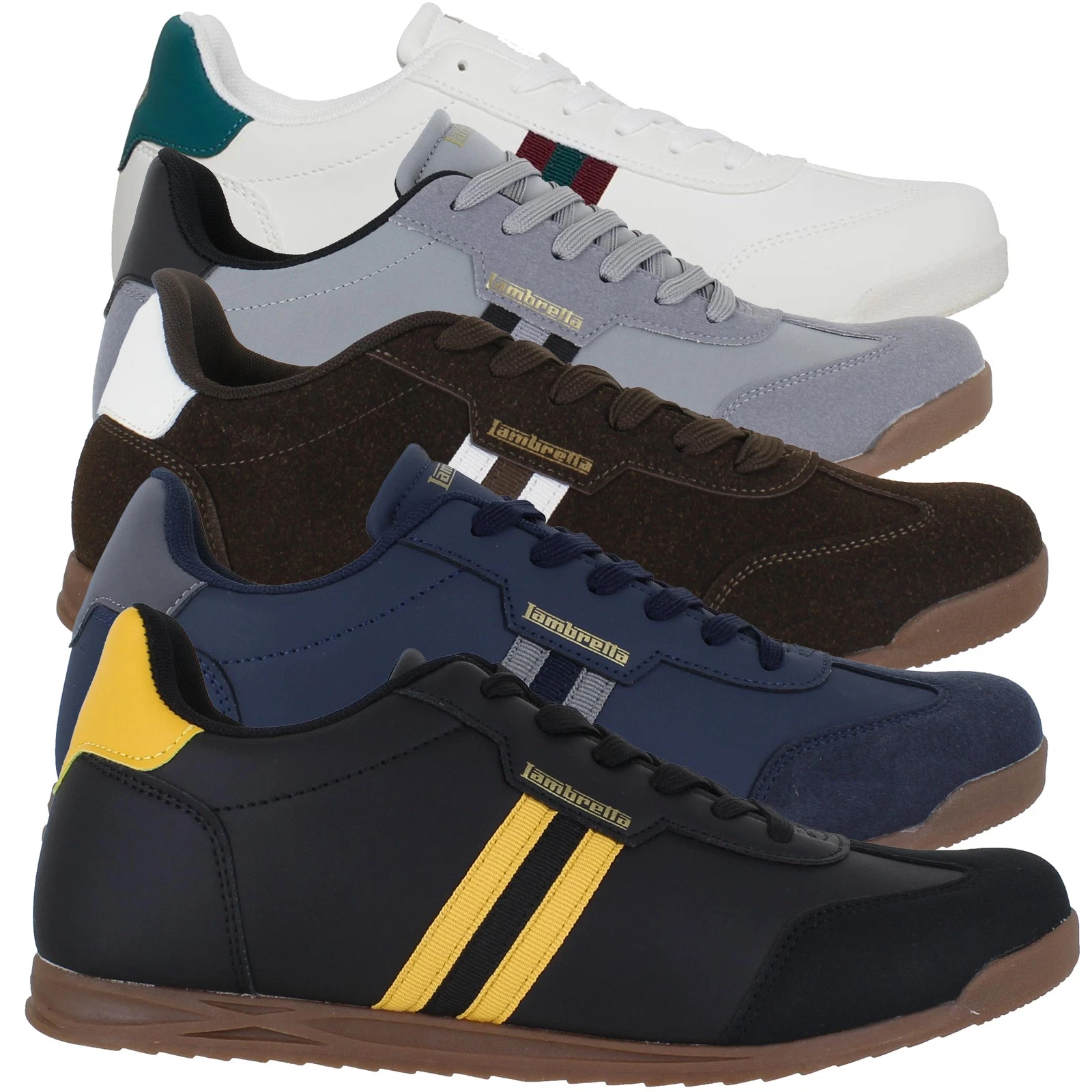 Mens Lambretta Tackle Casual Smart Lace Up Retro Trainers Sizes 6 to 12
Opens in a new window or tab