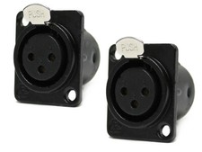 Audio DAP 2 piezas XLR hembra empotrada conexión de soldadura de 3 pines carcasa metálica robusta