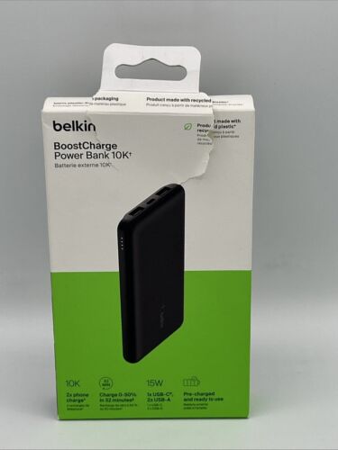 Belkin BoostCharge Portable Power Bank 10k 15w Black - BRAND NEW Damaged Box