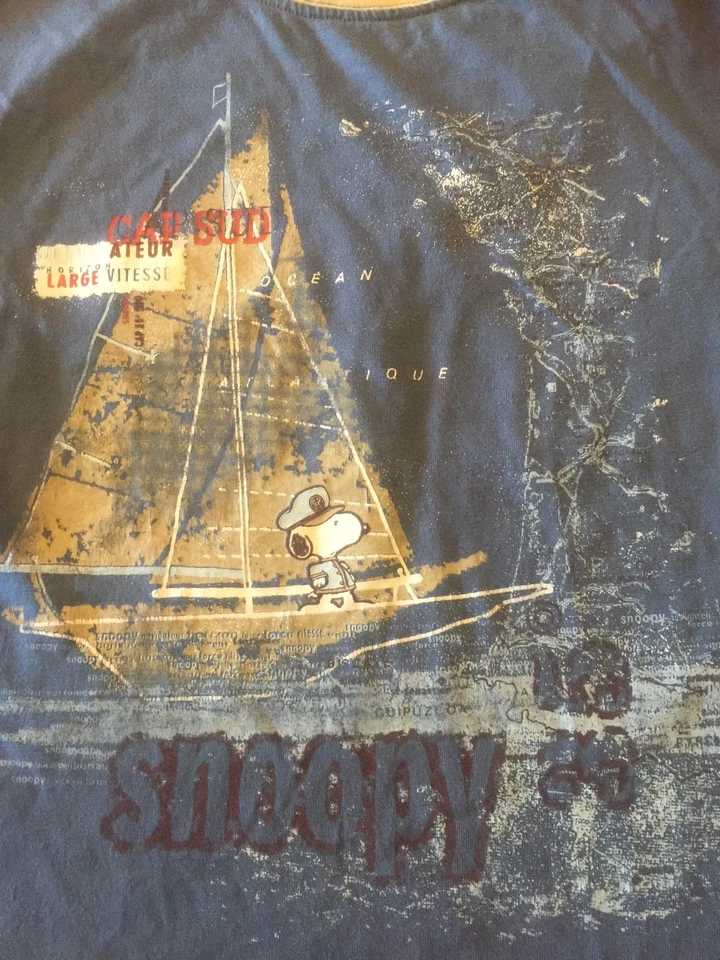 Camiseta SNOOPY Peanuts Niño Manga Corta Multicolor Azul Claro Gráfico Talla:5 Foto 3 de 4