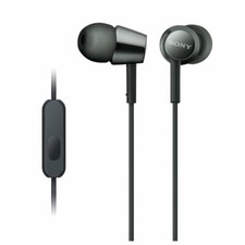 SONY MDR-EX155AP Closed Dynamic In-Ear Headphones In-line Remote Mic Black