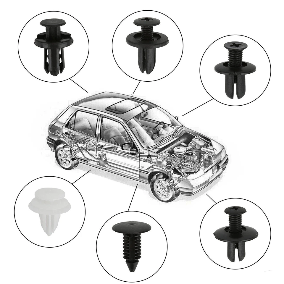 Juego de caja de sujetador para Nissan parachoques guardabarros forro tipo empuje clips de retención -100x Foto 4 de 4