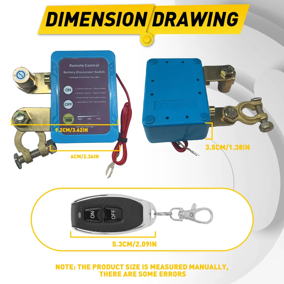Car Battery Switch Disconnect Power Kill Master Isolator CutOff Remote Control - Image 3 of 4