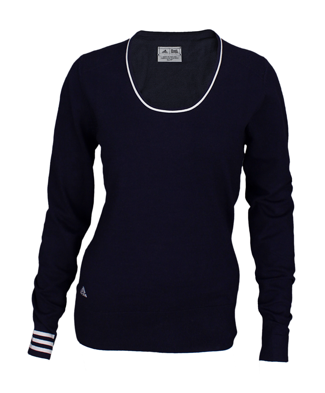 Свитер Adidas Womens Performance Golf 3 Stripe с круглым вырезом горловины, различные цвета