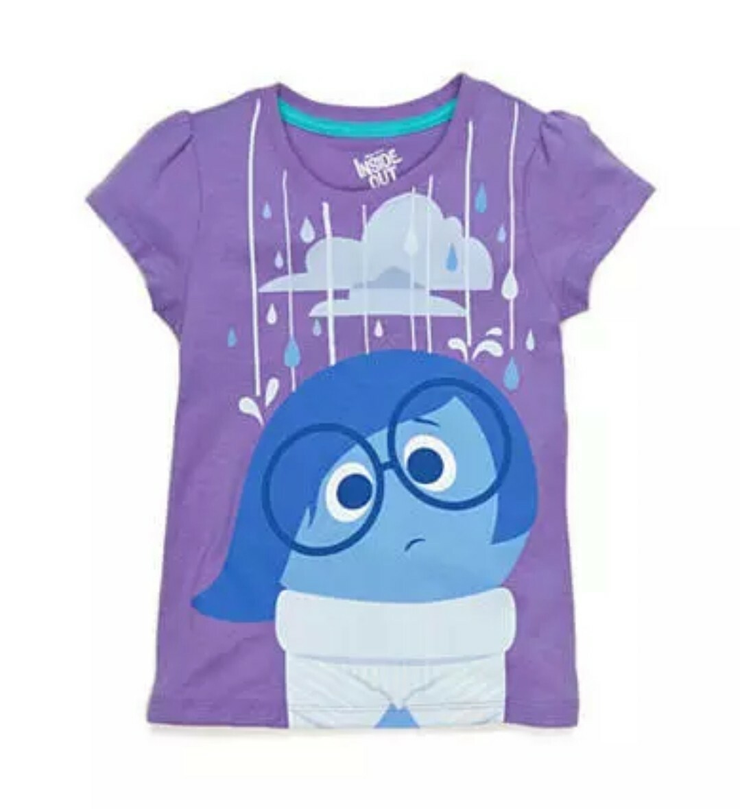 New Disney Pixar Inside Out Sadness Girl Purple Graphic Tee T-Shirt Top Sz  4T