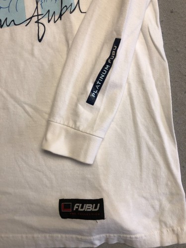 VTG Fubu Shirt Adult Large Platinum White Graphic Casual Everyday Tee - Picture 3 of 6