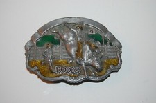 Vintage Cowboy BULL RIDING RODEO Belt Buckle BERGAMOT BRASS WORKS