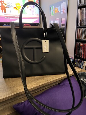 Telfar Medium Black Shopping Bag New With Tags