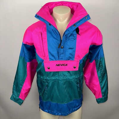 1980s Nevica Ski Jacket Mens Parka Snow Vintage Color Block