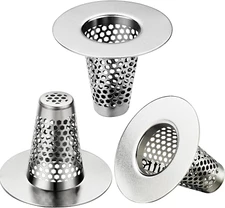3PCS Stainless Steel Bathroom Sink Drain Strainers for 1"-1.6" Drain Holes