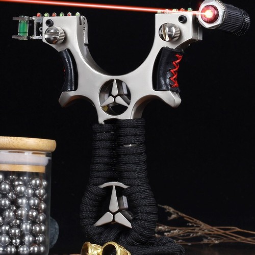 Powerful Slingshot Hunting Laser Catapult Stainless Steel Archery Slingbow Shoot - Picture 11 of 16