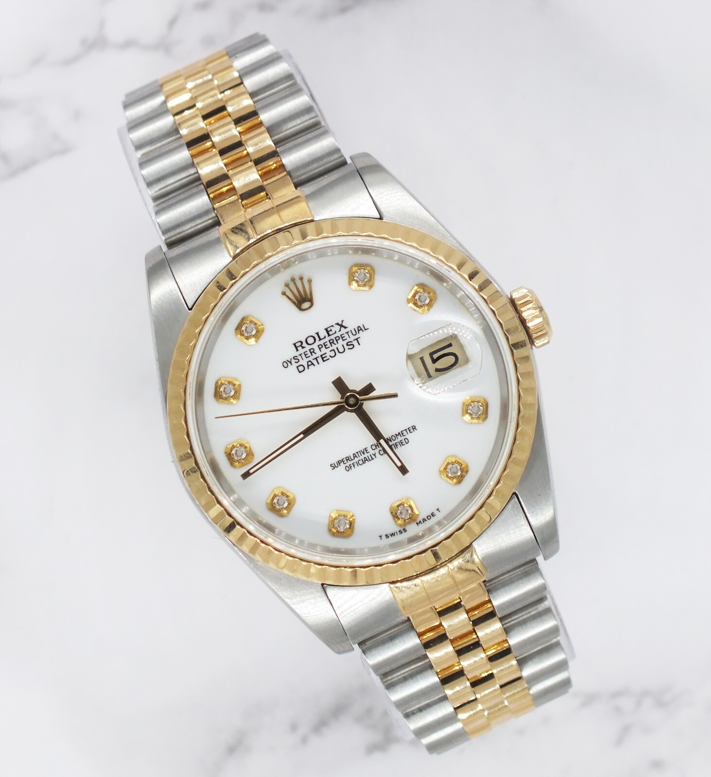Rolex Datejust Steel Gold with White