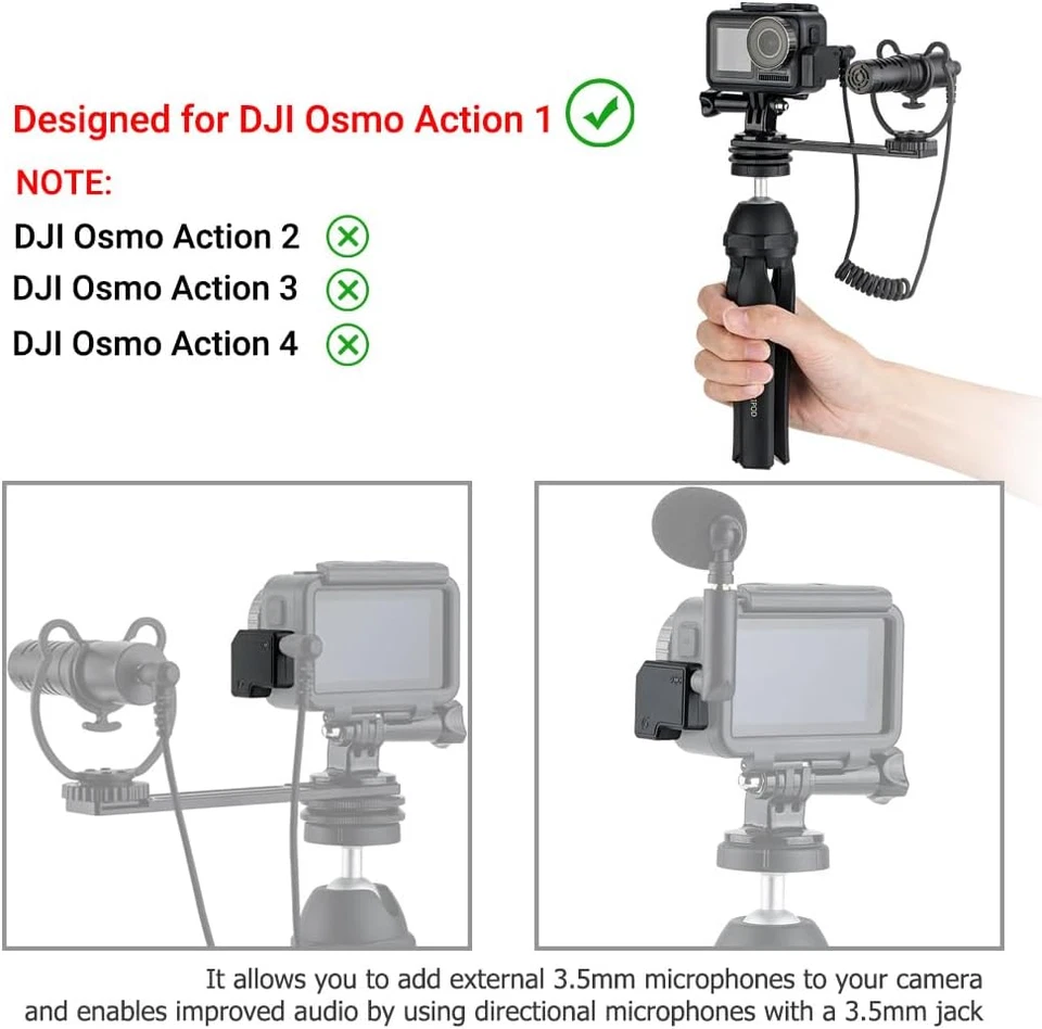 Micrófono de audio de 3,5 mm y adaptador USB-C accesorios para cámara DJI Osmo Action 1 (solo) Foto 3 de 4