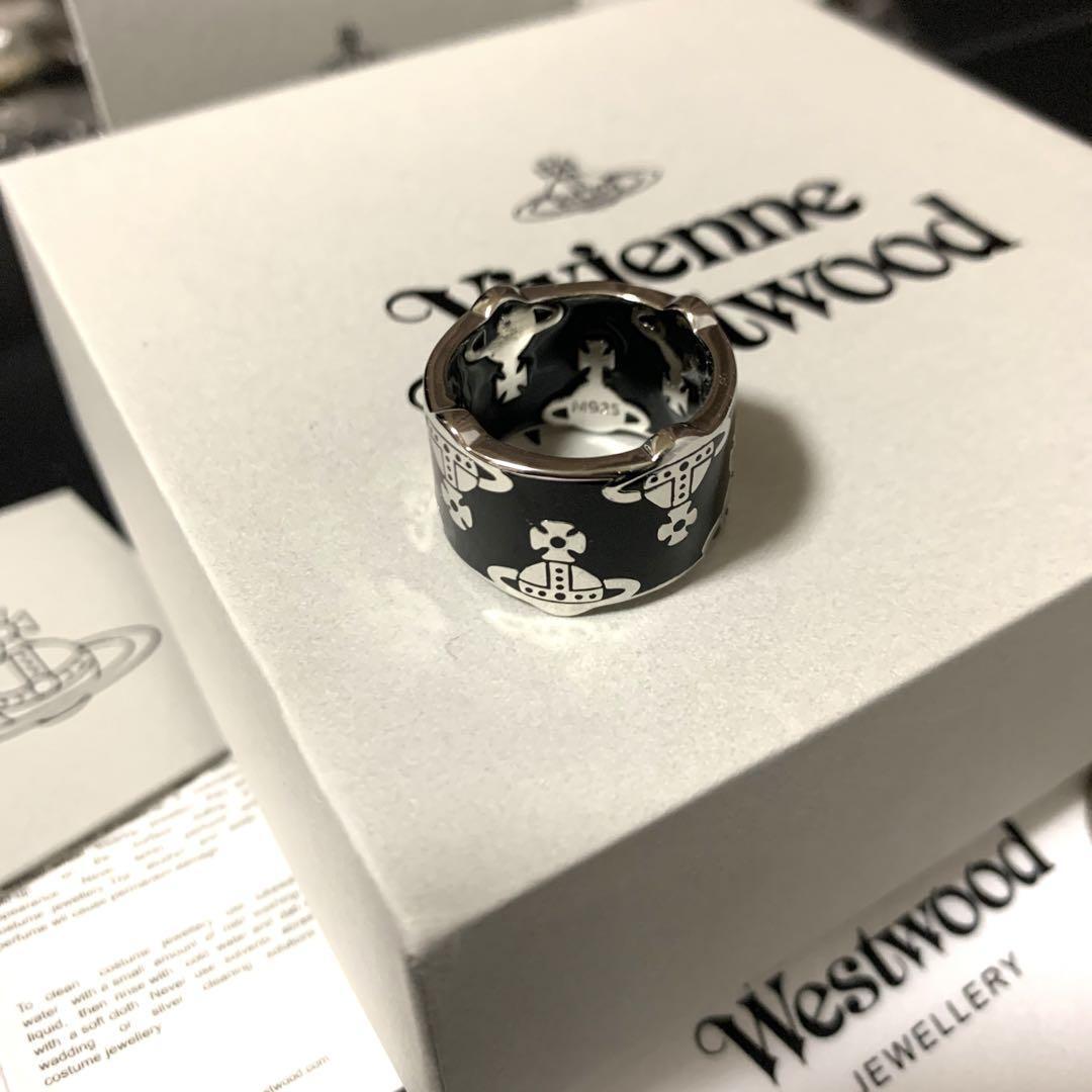 Vivienne Westwood Ring Size 7.5-8 Silver/Black NO BOX