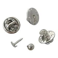 50 Sets Silver Tie Tac Tack Lapel Spot Pin Post Pad Bead Jewelry Making Findings