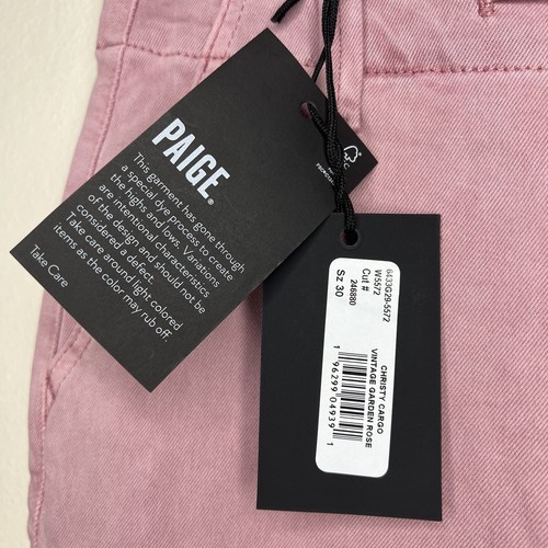 PAIGE Christy Vintage Garden Rose Pink Denim High Rise Cargo Jeans Sz 30 NWT - Picture 5 of 13