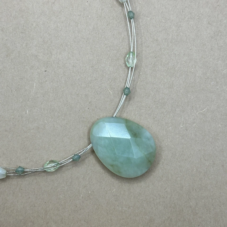 Green Aventurine Pendant and Glass Bead handmade Necklace - Image 3 of 4