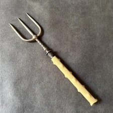 ANTIQUE VINTAGE WINGFIELD EPNS SILVER PLATE FAUX BONE HANDLED BREAD FORK