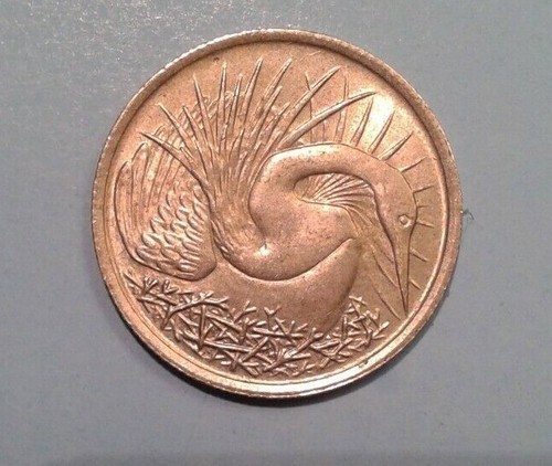 Singapore 5 Cents coin 1967 not magnetic - Foto 1 di 2