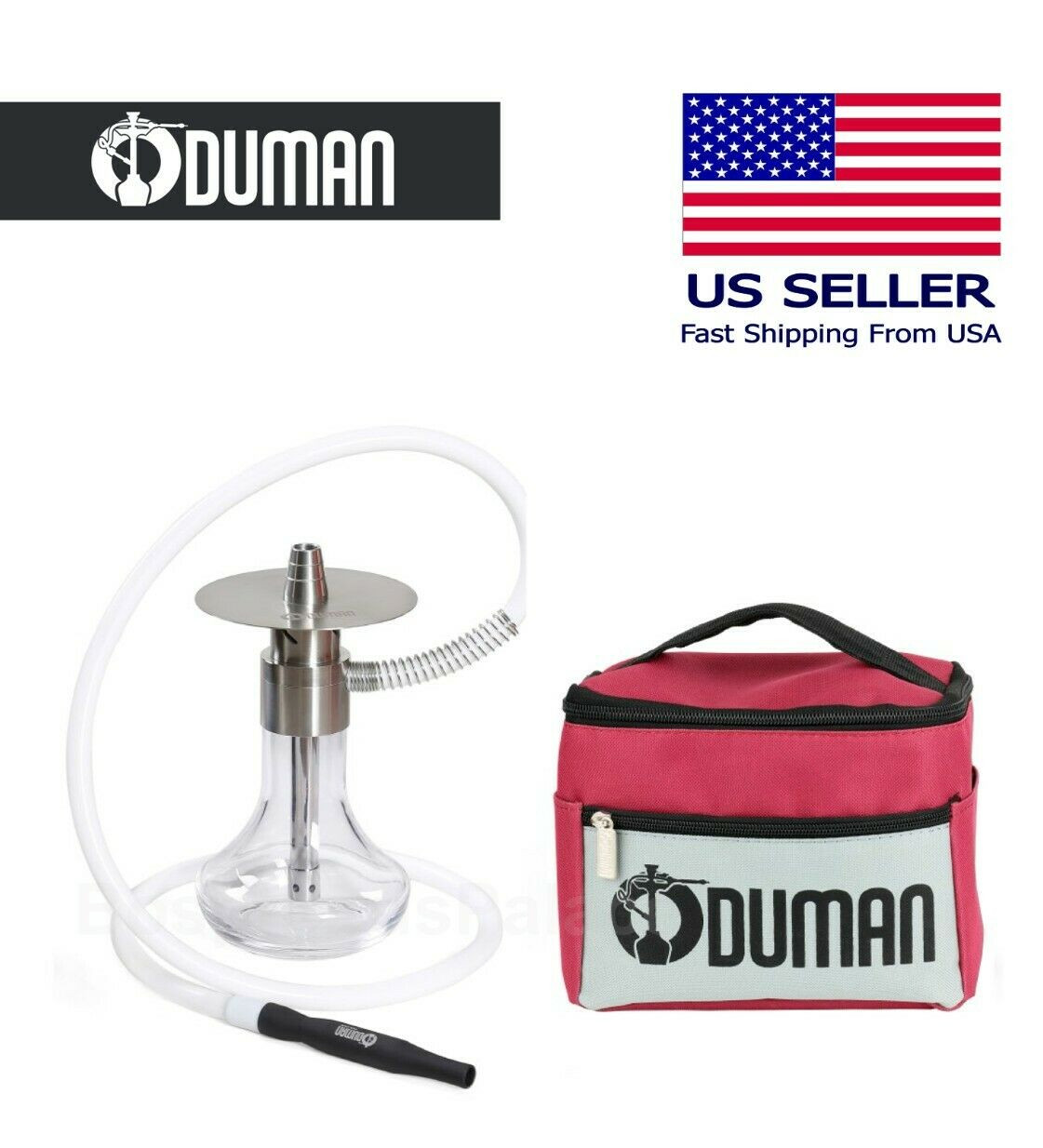 ODUMAN MONSTER STAINLESS STEEL SHISHA HOOKAH WITH TRAVEL BAG NARGILE US SELLER