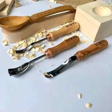 Spoon carving kit, Bowl and kuksa carving kit, Gift for husband, Gouges set