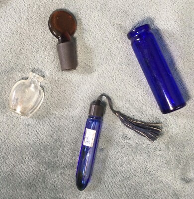 Vintage Perfume Bottle Lot w/ Evening In Paris Colbalt Blue Bourjois New York