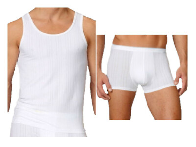 Calida 1 Shirt + 1 Boxer Slip Gr. S weiß Unterwäsche sale UVP 44,90   Set 47