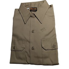 NOS Medium 15.5 LS True Vtg 70s WASHINGTON DEE CEE UNION MADE Work KHAKI Shirt