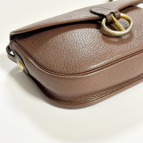 Christian Dior CD Shoulder Bag Purse Leather Brown Gold Authentic Used Women's - Imagen 10 de 22