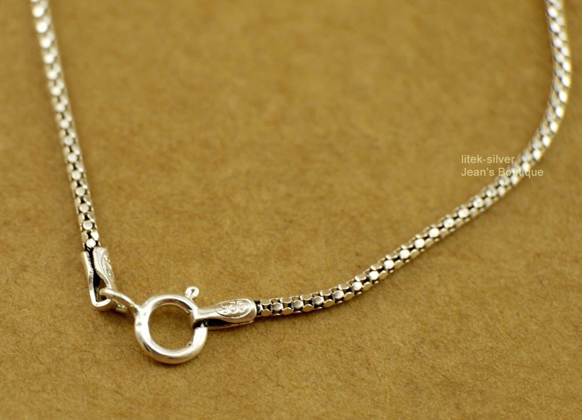 ●NONENON● PIXEL OVAL NEC SILVER925 1 Oxidized Popcorn Mirror Link 1.2mm Chain Sterling Silver
