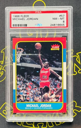 1986 FLEER - MICHAEL JORDAN - ROOKIE - #57 - PSA 8