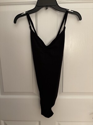 Athleta Black Criss-cross Back Leotard, Adjustable Straps, Women's