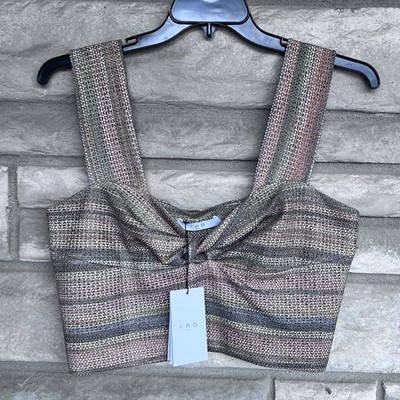 IRO PARIS  Eloy Twist-Front Sleeveless Crop Top $295 Size 44
