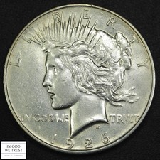 1926 D Peace Silver Dollar $1 - Cleaned (Better D-Mint!)