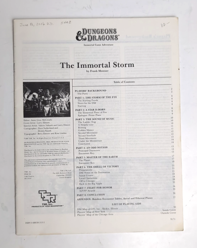 Dungeons and Dragons: THE IMMORTAL STORM IM1 -RPG - 1986 TSR #9171 - Afbeelding 5 van 13