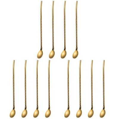  3 Pack Edelstahl Löffel Löffelstrohhalme Eis Tee -Löffel Teelöffel