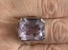 Antique Estate Silver Faux Amythest Ring Size 8