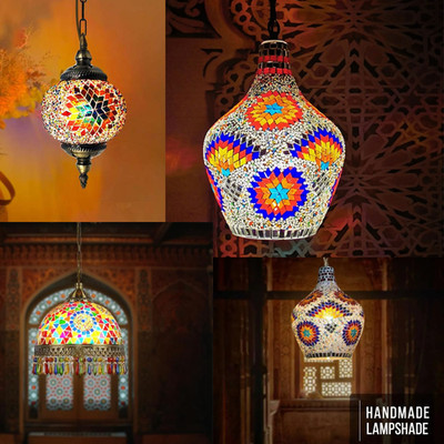 Türkische Marokkanische Mosaik Pendelleuchte Decken Hänge Leuchte LED Lampe Laterne