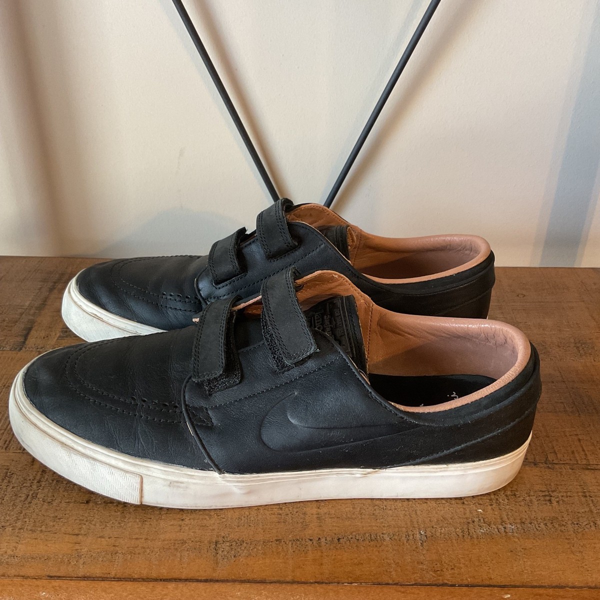 Nike SB Zoom Stefan Janoski Leather Skateboarding Shoes Black Men