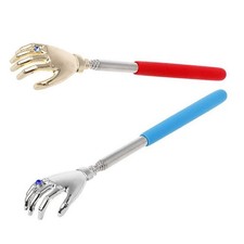 2 Telescopic Back Scratcher Extendable Stainless Steel Massage Tool 8.66 23.23in