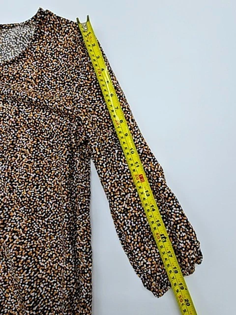 Chemisier tunique marron moucheté G!na pour femme col rond taille M pull ample - Photo 4/4