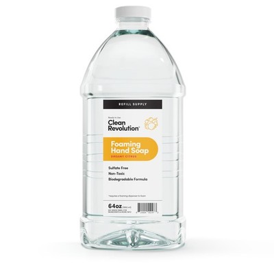 Clean Revolution Foaming Hand Soap Refill with 64 Fl Oz (Pack of 1), Clear