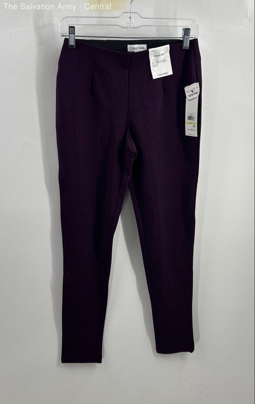 Calvin Klein Womens Purple Pleated Stretch Tapered Leg Ankle Pants Size 4