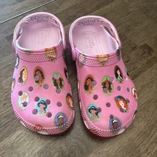 Disney Princess Kids Crocs Pink Clogs Size 13 Toddler Barely Worn EUC