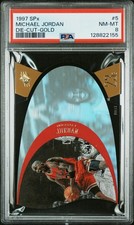 1997 SPX Basketball #5 Michael Jordan Die Cut GOLD PSA 8