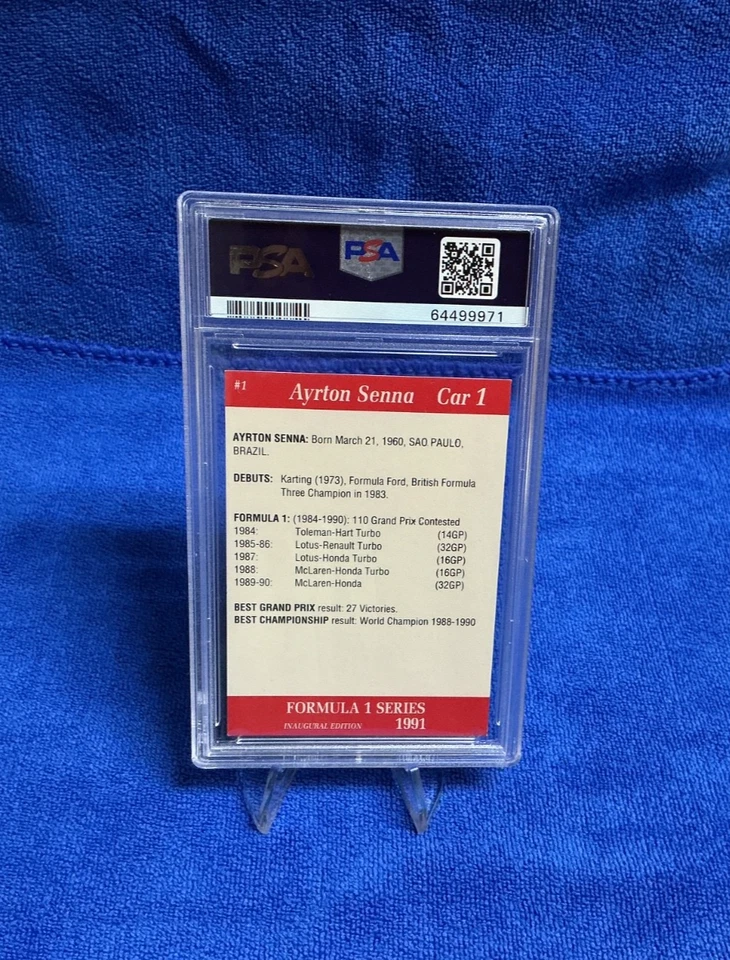1991 CARMS FORMULA 1 AYRTON SENNA #1 - PSA 6 (EX-MT) - VERY RARE CARD - Image 3 of 4