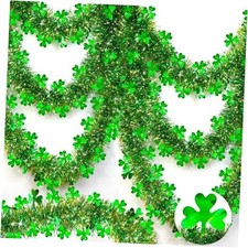 33 Ft St. Patrick's Day Tinsel Garland Decorations Green Gold Green and Gold