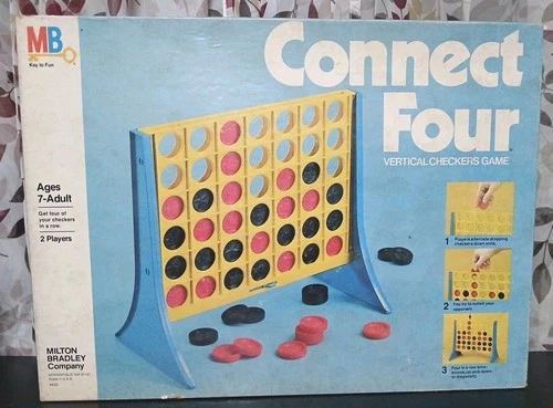 Vtg. 1979 Milton Bradley Connect Four Board Game Original Box Vertical Checkers